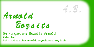 arnold bozsits business card